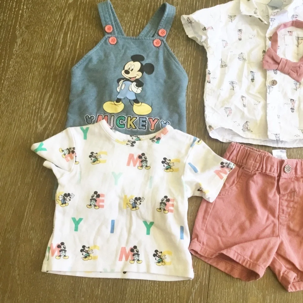 Little Lad Boats Outfits Mickey 6-9 12 Months 0-6 Pumpkin Outfit Overalls